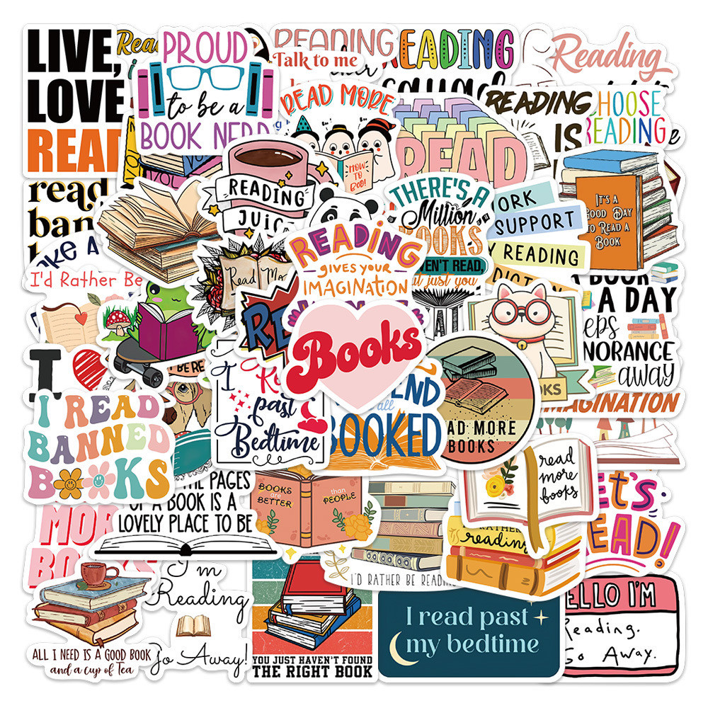 

10/30/50PCS Diary Book Reading Stickers Toy DIY Scrapbook Notebook Laptop Skateboard Computer Phone Luggage Graffiti Sticker