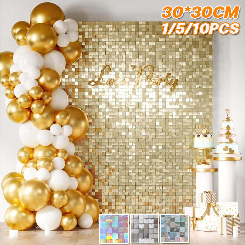 Square Sequin Tile Backdrop Background Backdrop Ulang Tahun Lamaran Wedding Sequin