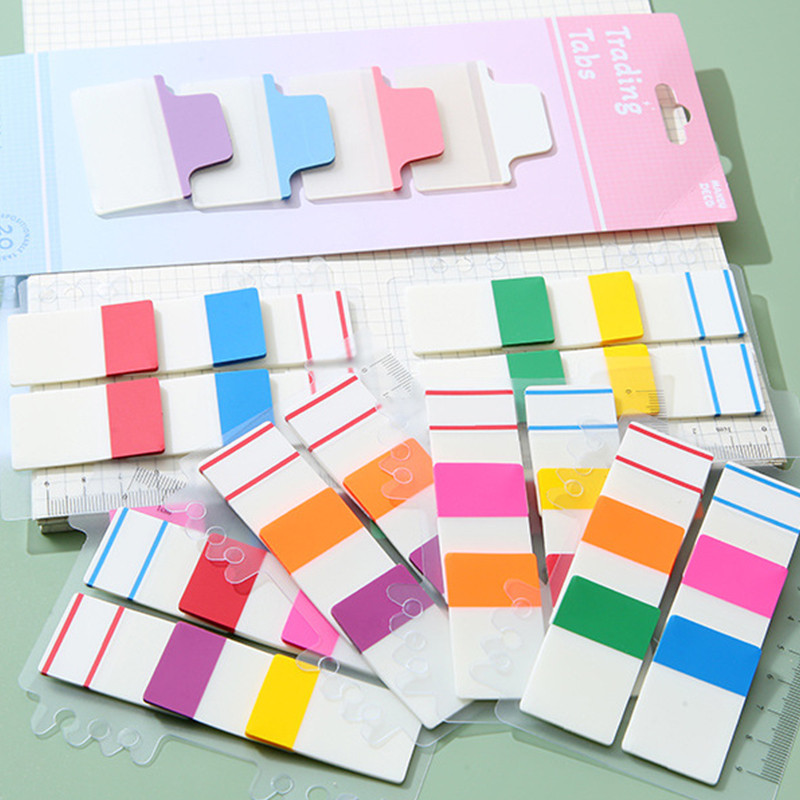 

60Sheets Colorful Transparent Fluorescent Index Tabs PET Sticky Note Page Marker Planner Stickers Classification Writing Office