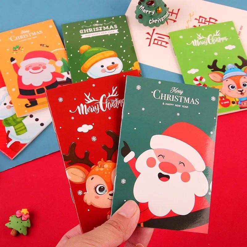 

12 Pcs Cartoon Christmas Writing Pads Small Book Portable Pocket Notebook Student Children Holiday Small Gifts