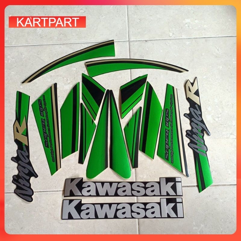 striping stiker les body ninja r 2015 SE hitam hijau
