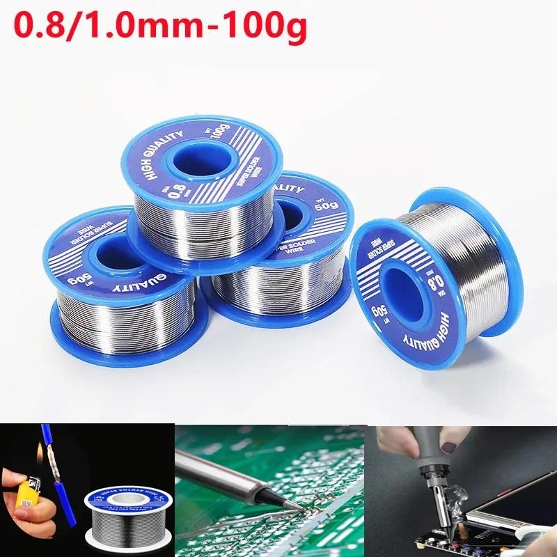 100g /0.8/1mm Tin Lead Tin Wire Melt Rosin Core Solder Soldering Wire Roll No-clean Low Melting FLUX