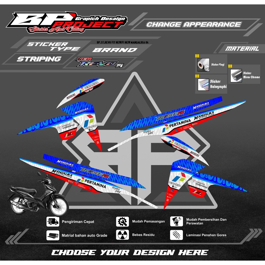 STICKER STRIPING LIST VARIASI REVO FI NEW / REVO FIT INJEKSI-STRIPING REVO FI NEW DESAIN RACING MAND