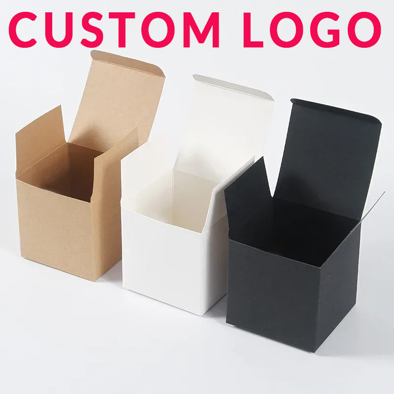 

20Pcs Multi Size Square Kraft Gift Box Black White Brown Fold Packaging Paper Box Proposal Box For Bridal Birthday Party