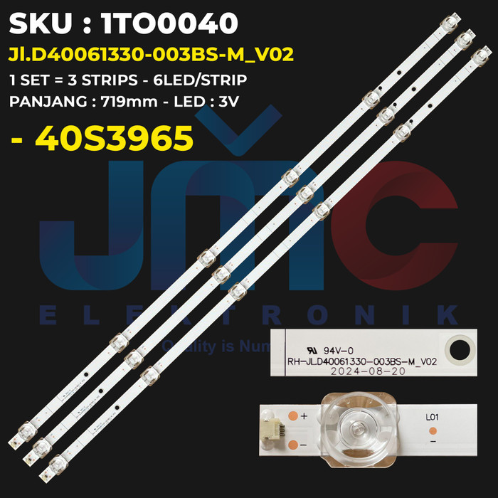 DK23 Backlight TV TOSHIBA 40 Inch 40S3965