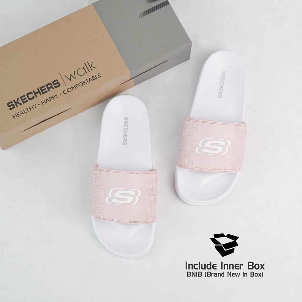 Sandal Skechers Wanita Slide Terbaru Sendal Cewek Sketchers Selop Kekinian Murah Sandal Skecher Cewe