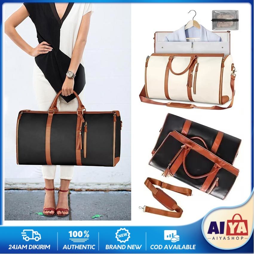 Tas Travel Kapasitas Besar Kulit Lipat Waterproof / Tas Koper Traveling / Tas Penyimpanantas Penyimp