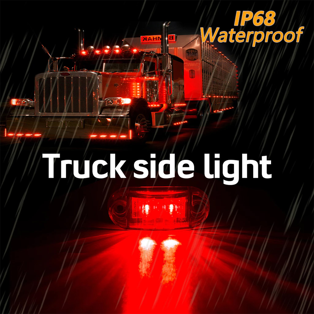 1/4pcs Lampu samping truk 24 volt Lampu LED Truk lampu bak samping truk 12 volt Waterproof
