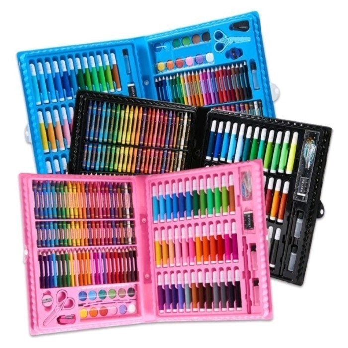 

Crayon Anak Set Koper 150 in 1 Crayon Mewarnai dan Melukis Lengkap dengan Cat Air