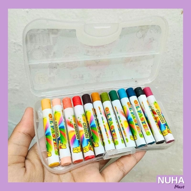 

Crayon 12 Warna Krayon Mini Oil Pastel Mewarna Motif Kartun Anak Lukis