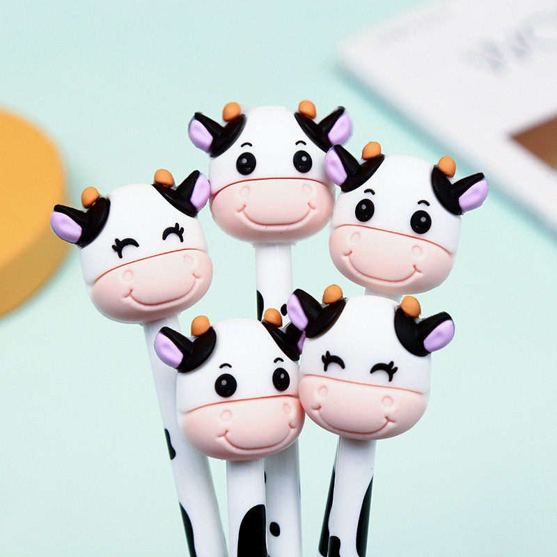 

Cute Cow Gel Pen Creative Press Office Gift School Supplies Stationery Kawaii Funny Pens