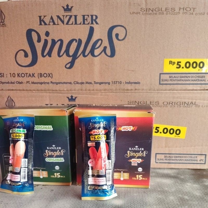 

1 BOX KANZLER SINGLES SOSIS 35gr ISI 15 PCS 1 BOX