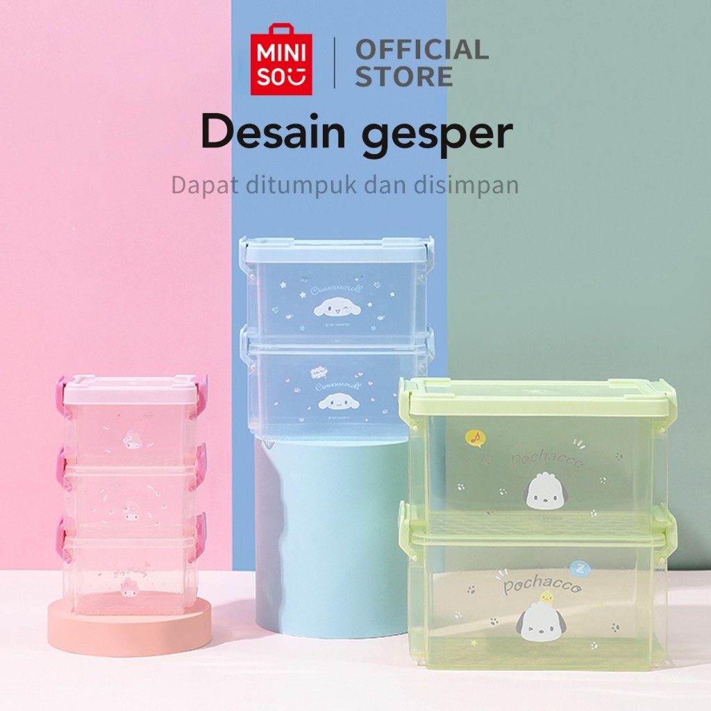 Miniso Sanrio Characters Storage Box Lantai Tiga Storage Box Kotak Penyimpanan  Serbaguna Penyimpana