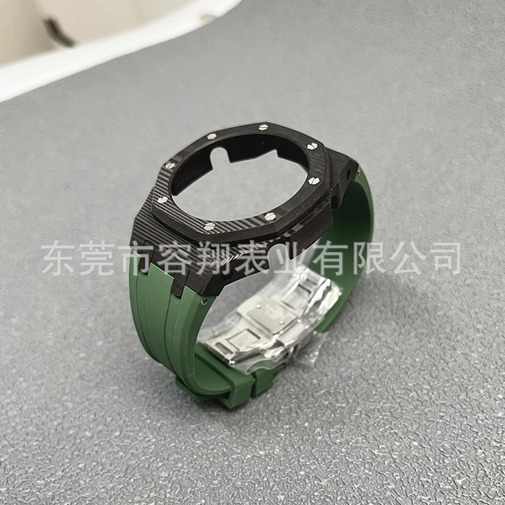 Kompatibel dengan Casio GA-2100/GA-2110 Casing Modifikasi Serat Karbon AP Farm Tali Kayu Ek Pelindun