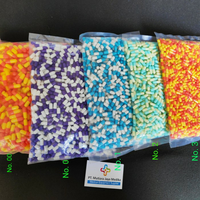 Cangkang Kapsul Kosong Ukuran: 3 - 2 - 1 - 0 - 00, isi 1000pcs/pack - 1