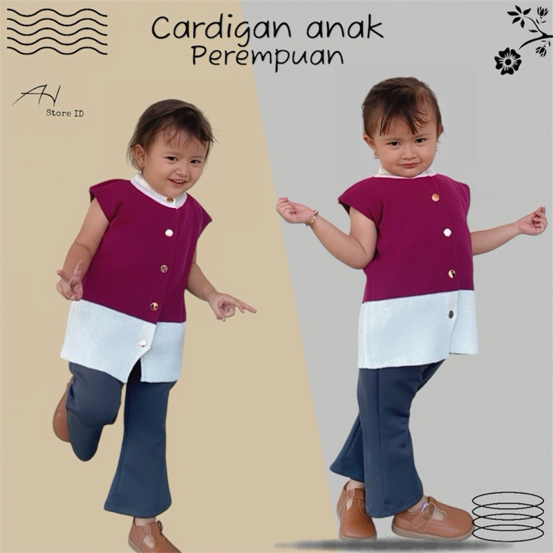 NANTARSHOP Cardigan Rajut Anak Perempuan Cardigan Anak Perempuan Atasan Anak Perempuan