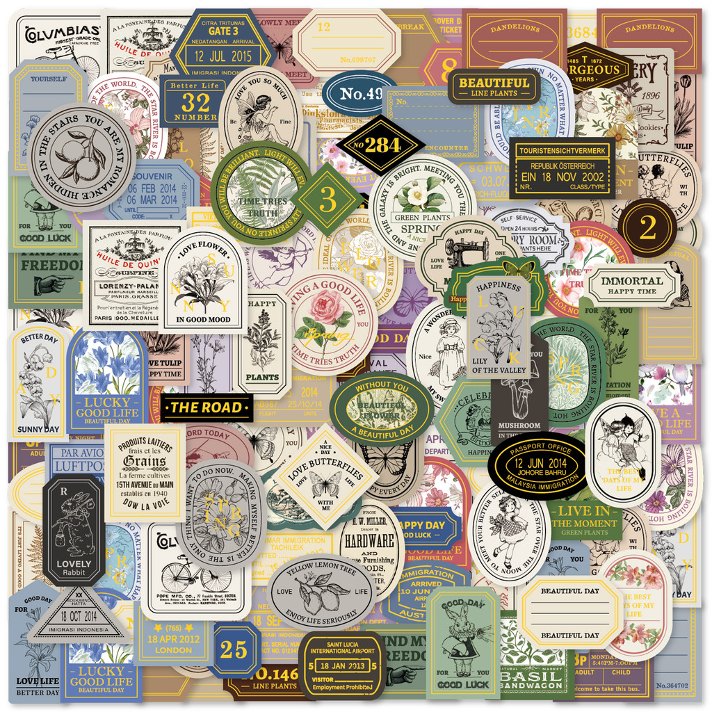 

40pcs Classic Label Graffiti Stickers Decorated Notebook Water Cup Diary Suitcase Guitar Classic Toy Scrapbook PVC Decals