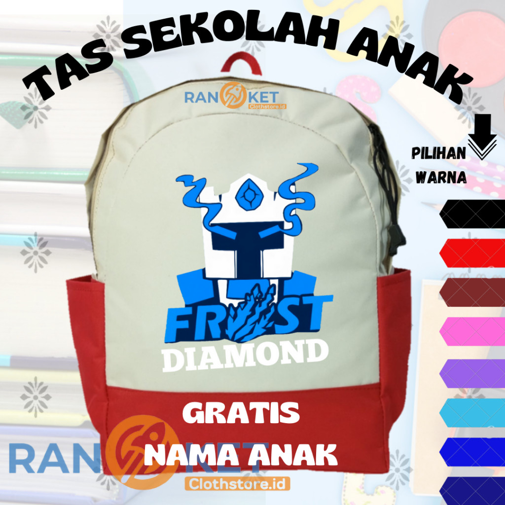 Tas Anak Frost Diamond Youtuber I Tas Sekolah Anak Frost Diamond Youtuber {FREE CETAK NAMA} COD