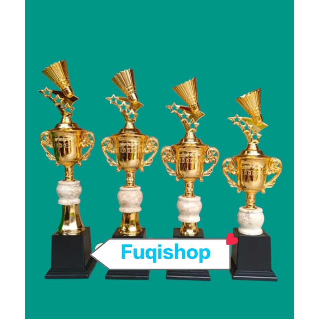PIALA BADMINTON KEPALA KOK B107 + MARMER 5 CM 1 SET DAN SATUAN