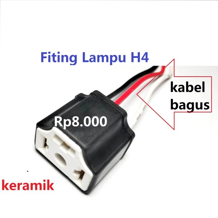 AutoPart Fiting Lampu H4 Soket Socket HS1 Bohlam Motor konektor Mobil 3 Kabel
