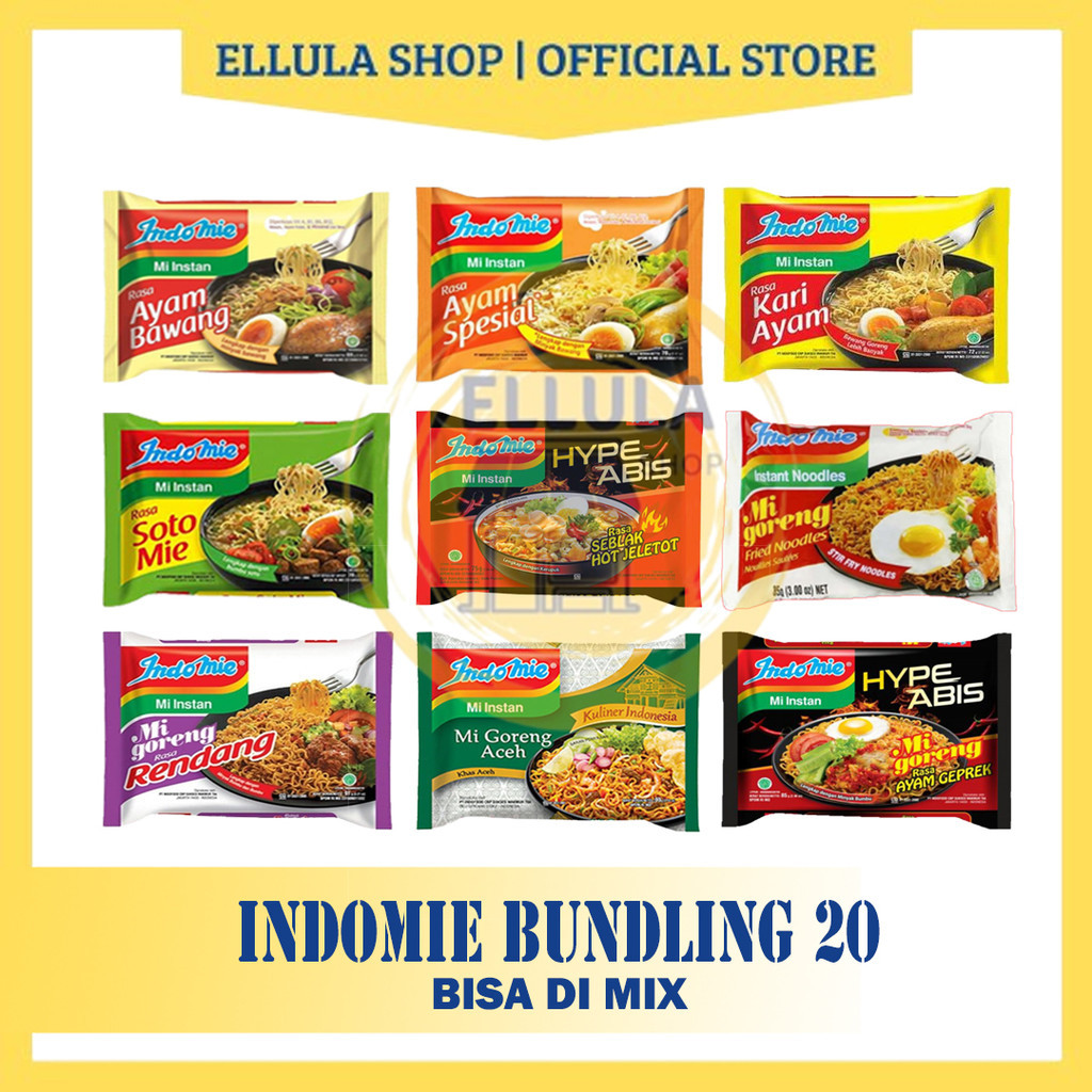 

ELLULA Shop - INDOMIE ALL VARIANT TERLENGKAP BUNDLING ISI 20 PCS