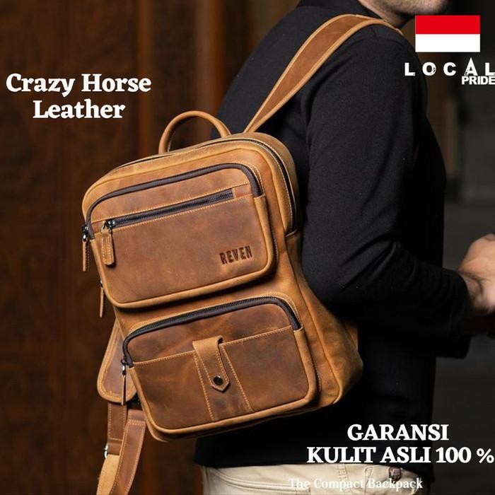Tas Pria Kulit Asli Ransel Premium Leather Backpack Punggung Reven Osiris Original Premium