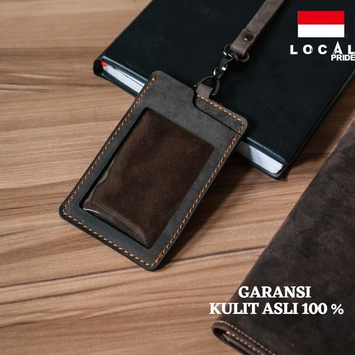 

Lanyard ID Card Wallet Holder Tali Kulit Asli Branded Foto Name Tag Reven Arca Original Premium
