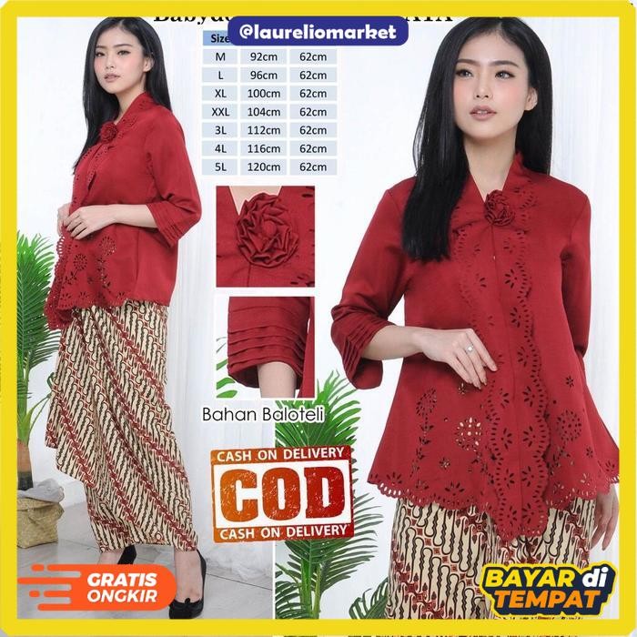 Terlaris Atasan Kebaya Encim Modern Kebaya Kartini Kebaya Wisuda Denaya COD - LILAC, M