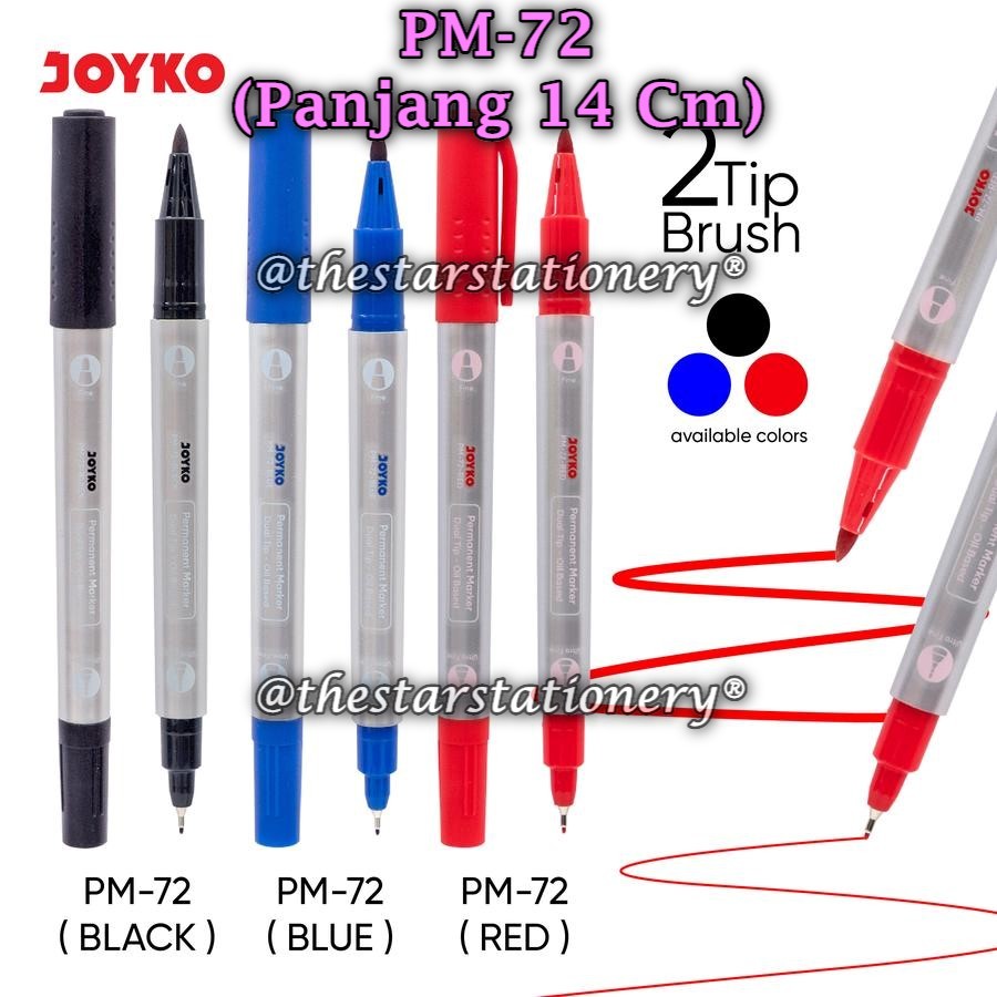

(1 Pack Isi 12 Pcs) Spidol Permanent JOYKO PM-72 Dual Tip / Permanent Marker Joyko PM-72 (1 Pack/12)