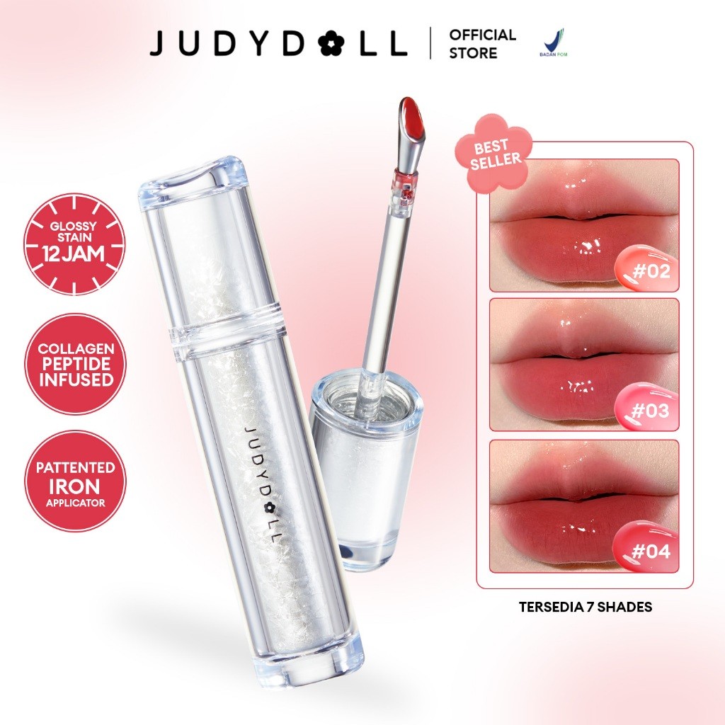 Judydoll Watery Iron Liptint Gloss 9gr Lip Tint Lip Gloss Tahan Lama 12 Jam Transferproof