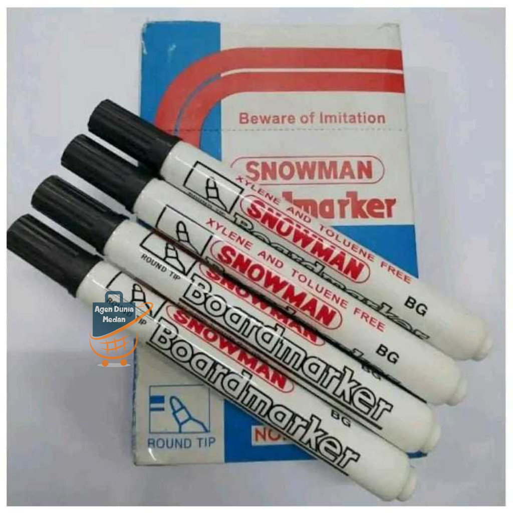 

Spidol Whiteboard Snowman Board Marker BG12 HITAM -1PC