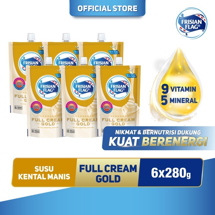 

Frisian Flag Bendera Susu Kental Manis Gold Pouch 280g [6 pcs]