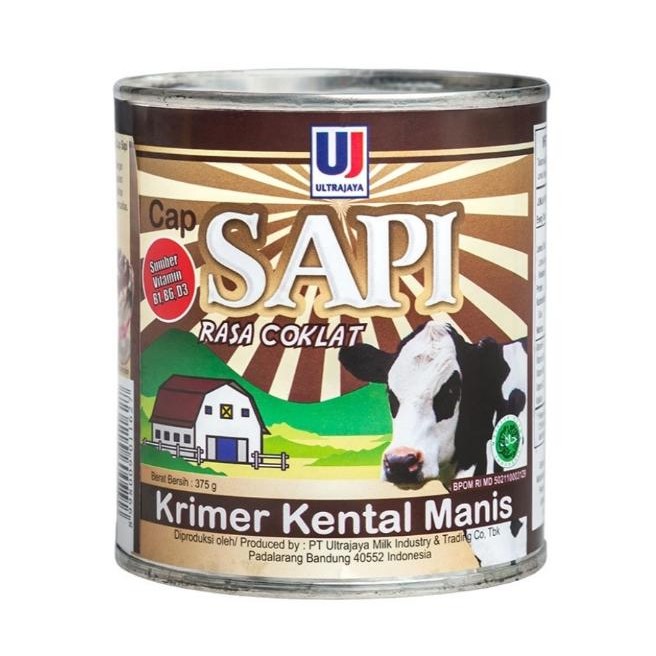 

Ultrajaya Cap Sapi Krimer Kental Manis rasa Coklat 375 gr