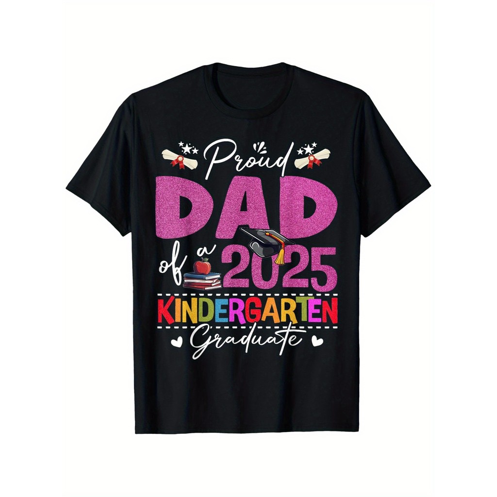 Kaos Ayah Lulusan TK 2025 Kaos Hitam Katun Desain Lulusan Lucu Hadiah Ayah Keren Baju Anak Ukuran Ju