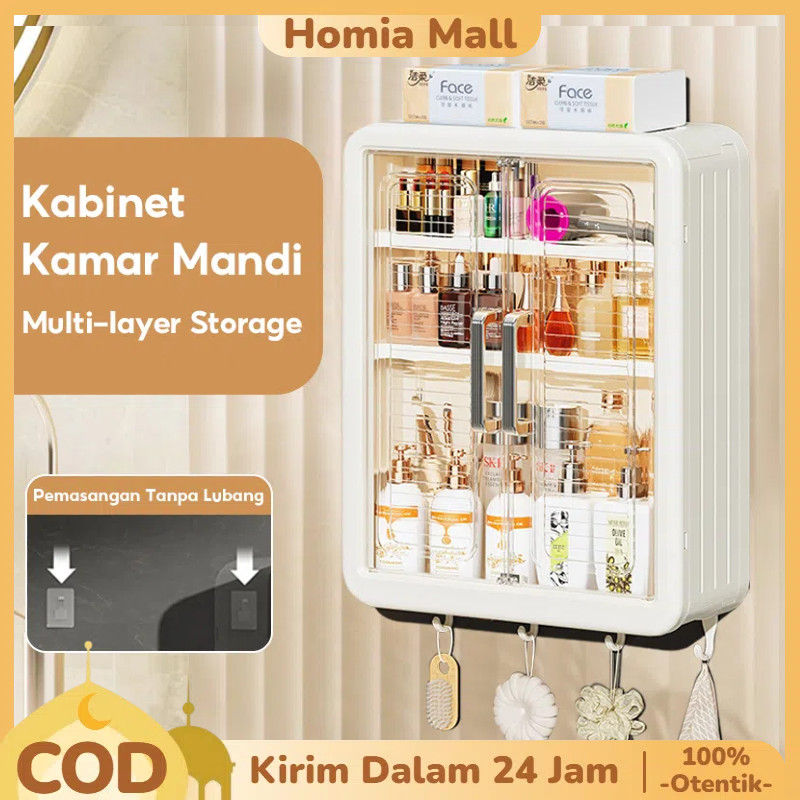 Rak Dinding Tempel Rak Kamar Mandi Tempel Rak Bumbu Dapur Dinding Plastik Dapur Lemari Dinding Anti 