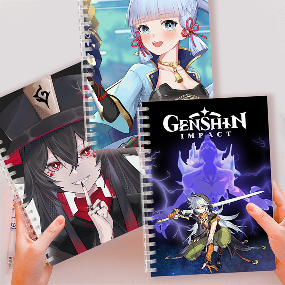 

A5 Spiral Notebook Note Book Genshin Impact Characters Lnazuma Ganyu Keqing HU TAO Xiao Kazuha Eula Lumine Paimon Ayaka Kamisato
