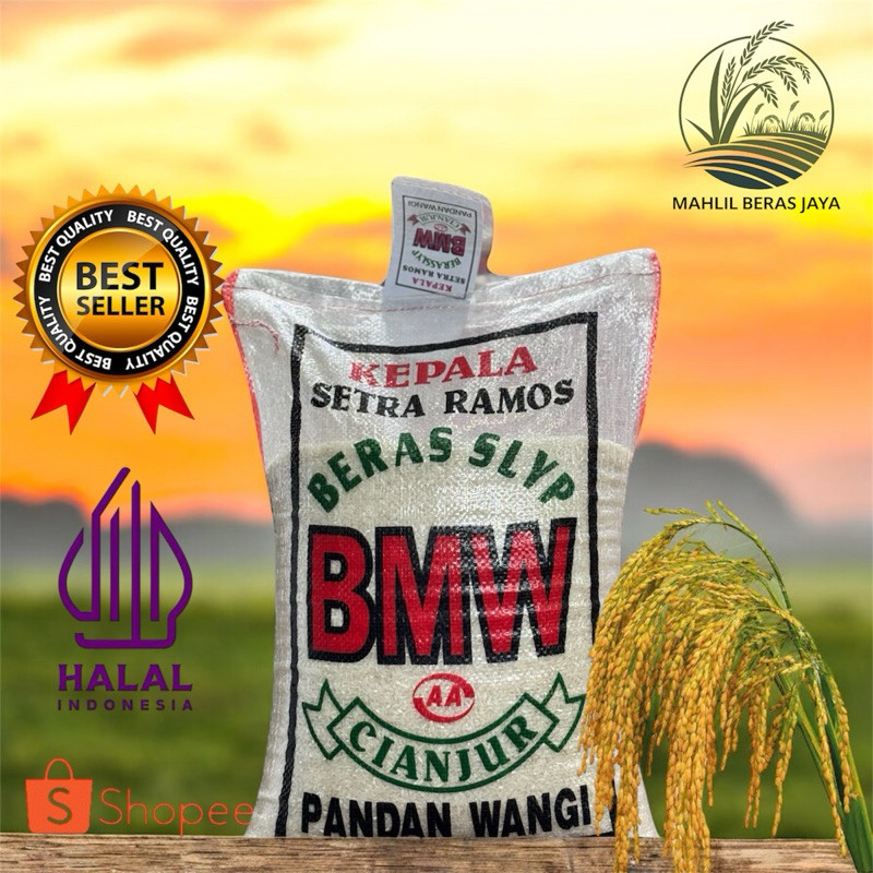 

Beras premium cap BMW cianjur 5kg 10kg 20kg 25kg termurah