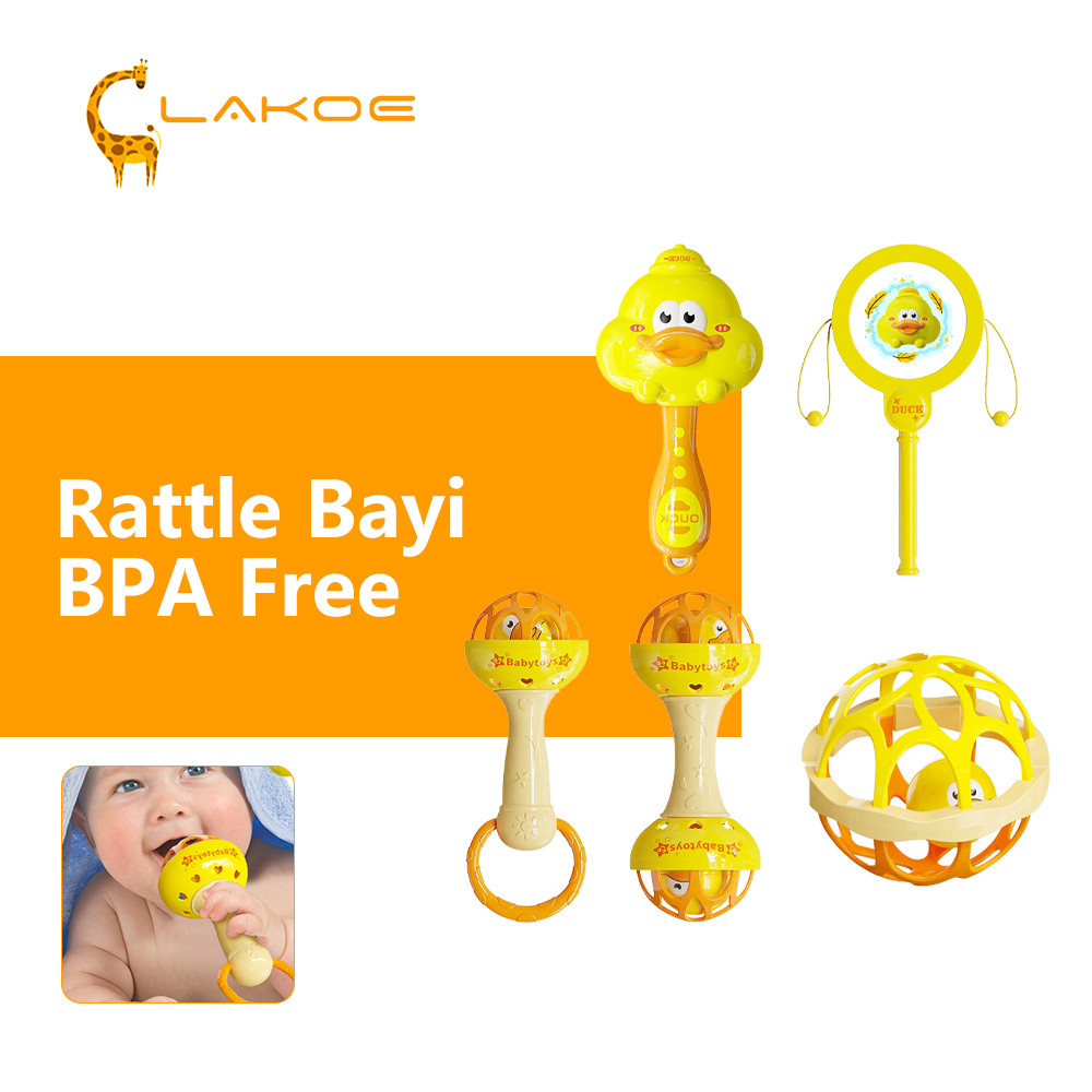 LAKOEOFFICIALMALL Mainan Rattle Teether Stick Bayi Mainan Kerincingan Bayi BPA Free
