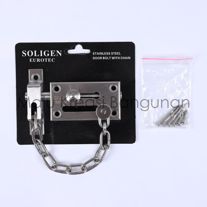 

Grendel Rantai FULL STAINLESS Soligen Selot Pintu Gerendel 4 Inch Slot