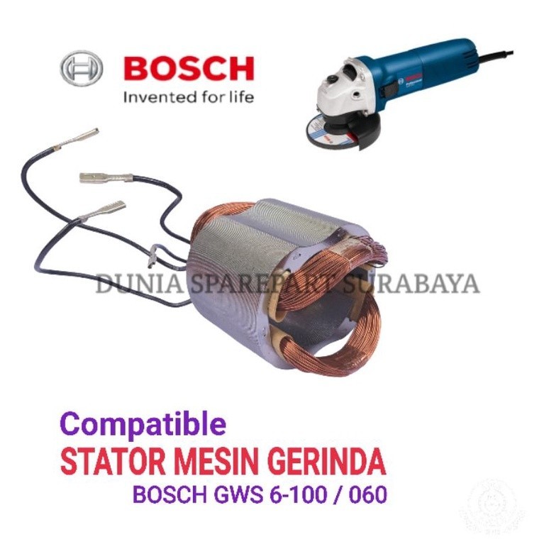 Stator Mesin Grenda Bosch GWS 6-100 / 060 / 5-100 / Bantalan Rumah Armature Gerinda Bosch GWS6-100 /