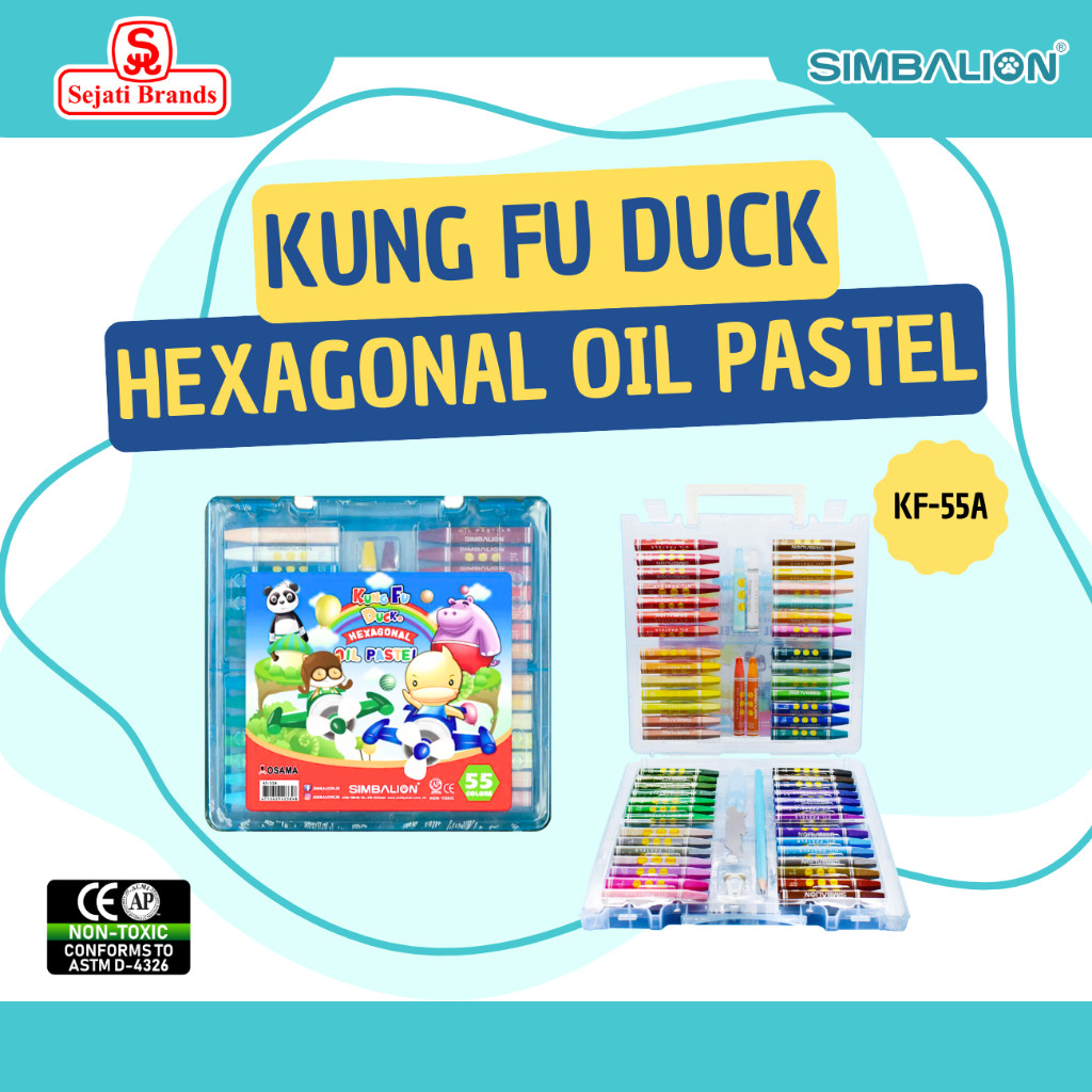 

Simbalion Crayon/ Krayon Oil Pastel 55 Colors Kungfu Duck Plastic case KF-55A