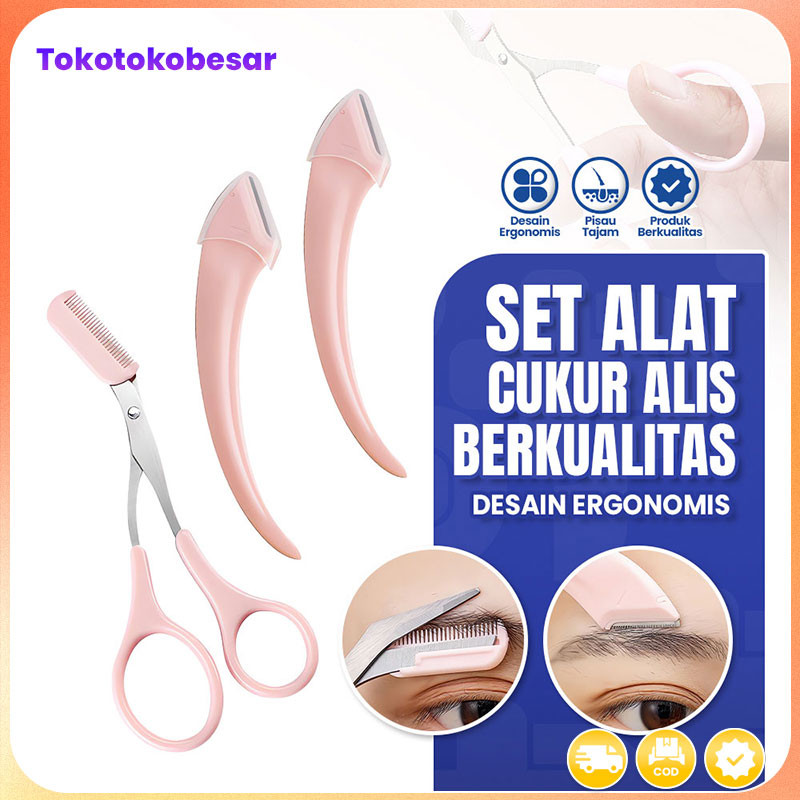 Sisir pemangkas alis pisau pemangkas alis bulan sabit khusus wanita makro dengan jaring pelindung gu