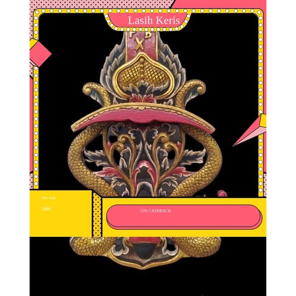 Blawong Tempat Keris Isi 3 Ukir Naga Dan Logo PB X KRS5