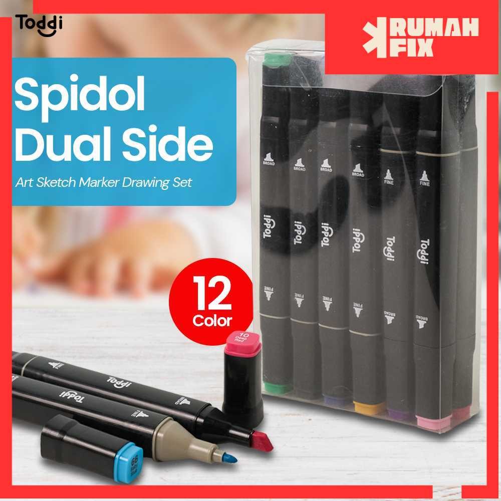 

Spidol Dual Side Sketch Marker 12 Warna