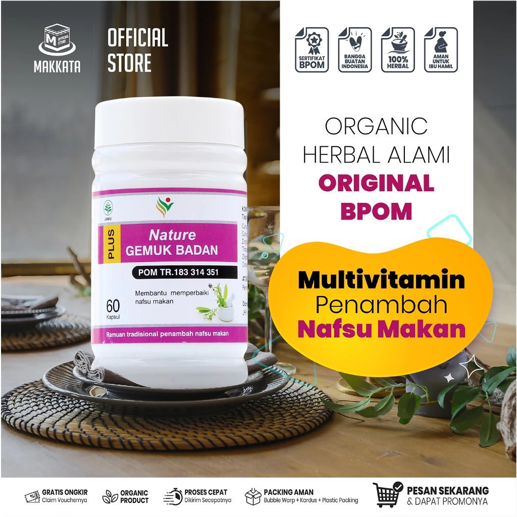 vitamin-sehat KAPSUL GEMUK BADAN Kapsul Nature Obat Penggemuk Badan Permanen Halal Dan Bpom 100%