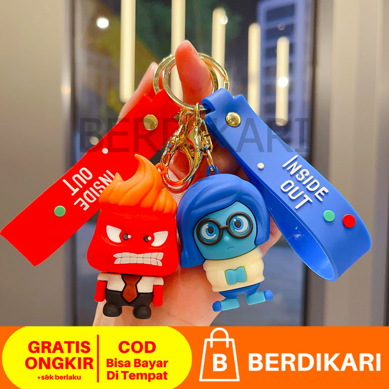 BD Gantungan Kunci Inside Out Silikon Premium / Gantungan Kunci Motor Mobil Inside Out / Ganci Insid