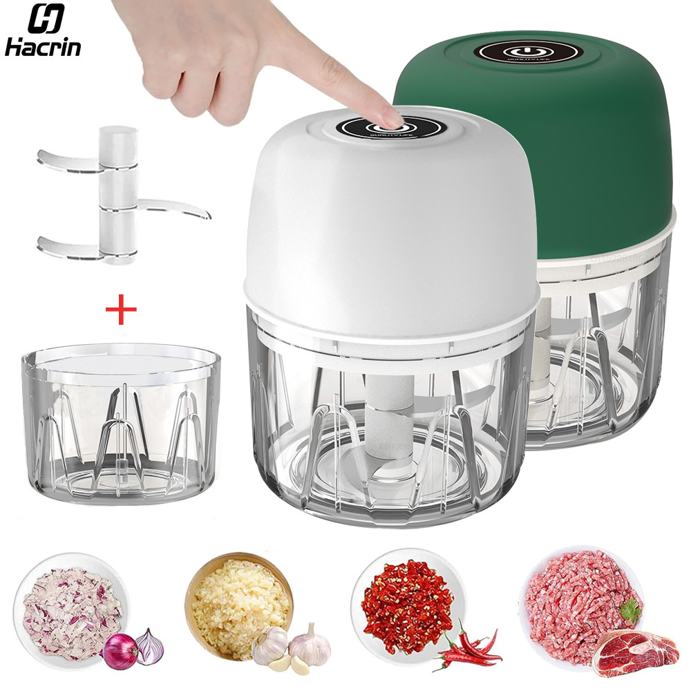 Electric Garlic Chopper Mini Portable Electric Vegetable Garlic Onion Chopper Multifunctional Wirele
