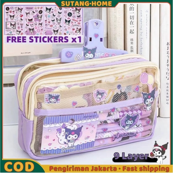 

【SUTANG】kotak pensil transparan aesthetic pencil case large tempat pensil pen pouch lucu stationery organizer