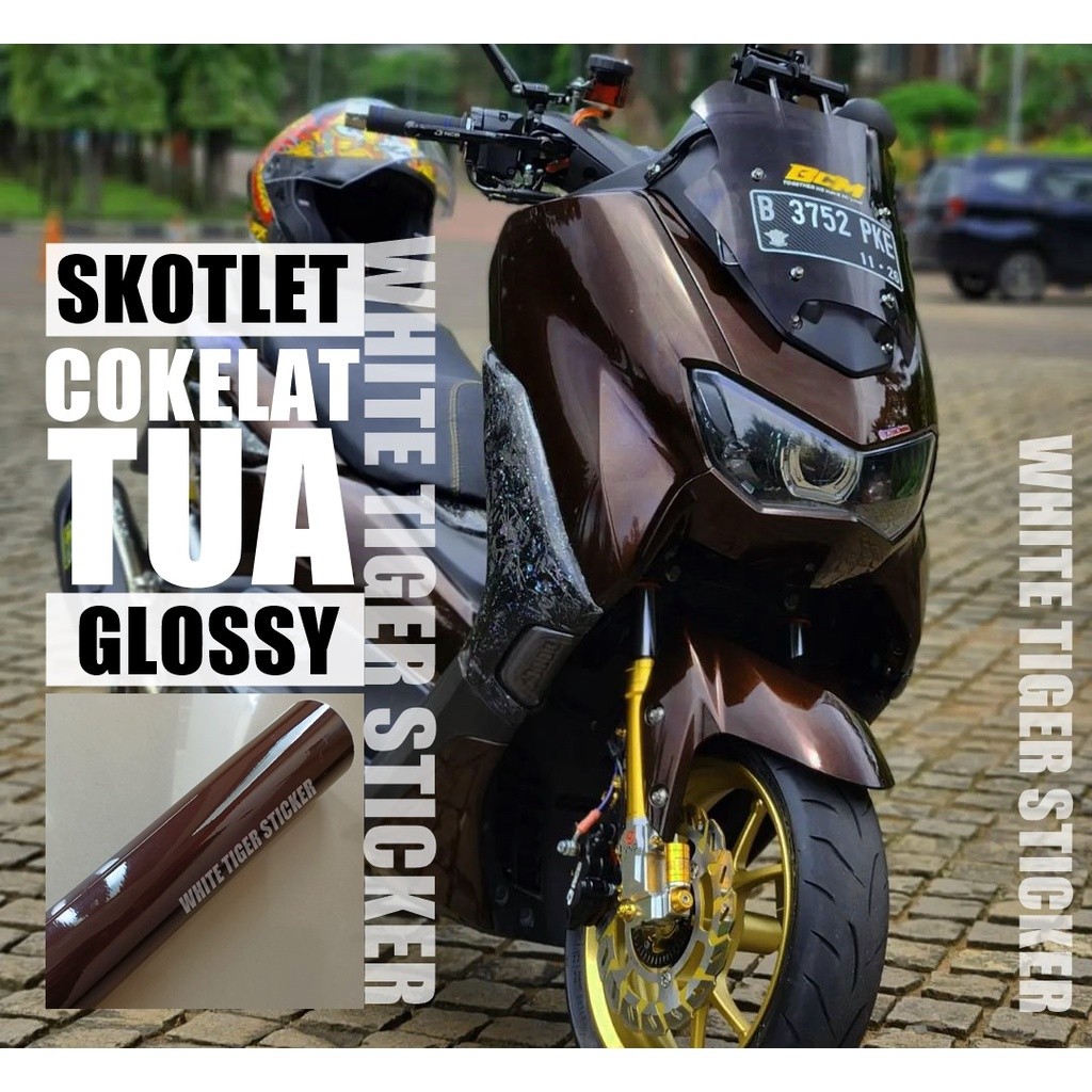 SKOTLET STIKER MOTOR COKLAT TUA GLOSY SCOTLITE COKELAT SKOTLET COKELAT GLOSY STIKER MOTOR WARNA COKL