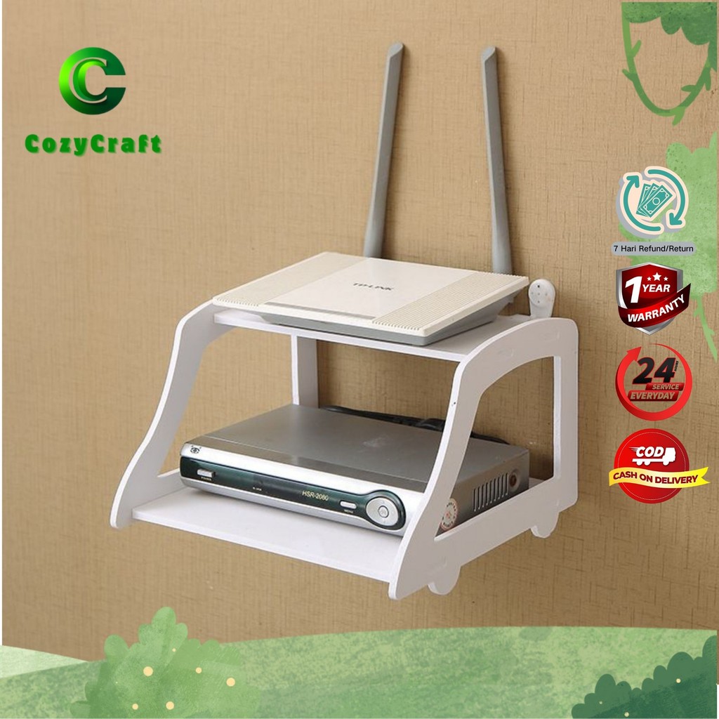 CozyCraft - Rak Meja/Dinding Double Multifungsi Vintage Minimalis untuk Desktop Storage Dekoraasi Hi